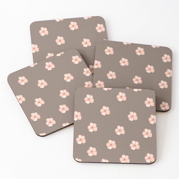 Item preview, Orange Flowers on a Brown Background – Natural Floral Pattern designed and sold by lunadesignsmoon.