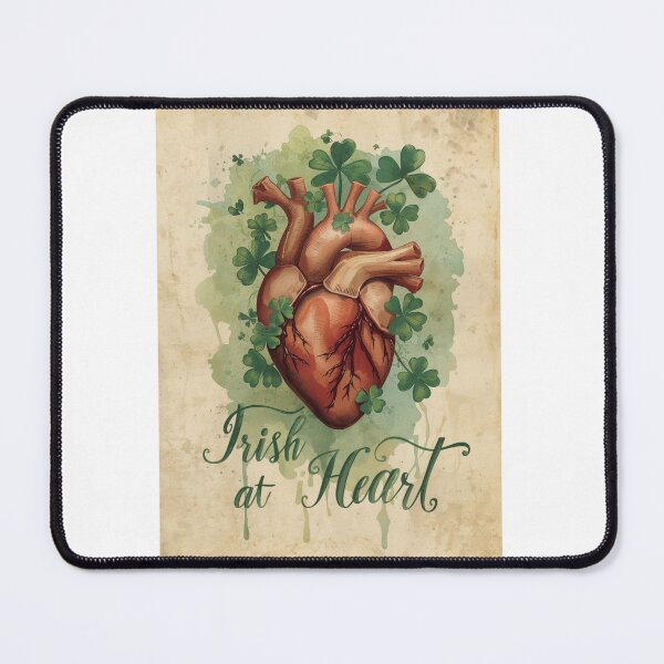 Item preview, Irish at Heart, anatomical heart with clovers designed and sold by StormArte.