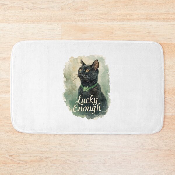 Item preview, Lucky Enough black cat with Irish shamrock designed and sold by StormArte.