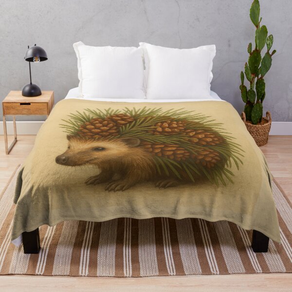 Item preview, Hedgehog Pinecone Guardian Art | Botanical Wildlife Illustration designed and sold by GeoWild Designs.