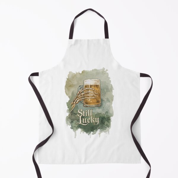 Item preview, Still Lucky skeleton with beer vintage illustration designed and sold by StormArte.