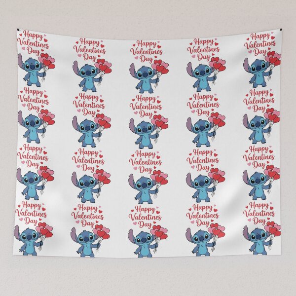 Item preview, Happy Valentines Day, cute stitch with love hearts designed and sold by nicnacc.