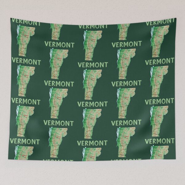 Item preview, Vermont State Map - Vintage Green Mountain Topography Art designed and sold by mashmosh.