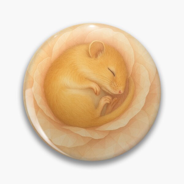 Item preview,  Dormouse in Rose Blossom Art | Botanical Wildlife Illustration designed and sold by GeoWild Designs.