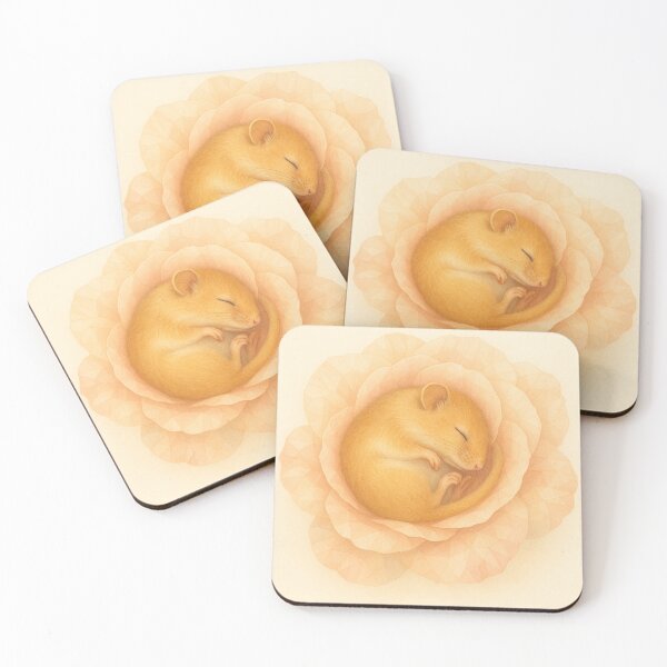 Item preview,  Dormouse in Rose Blossom Art | Botanical Wildlife Illustration designed and sold by GeoWild Designs.