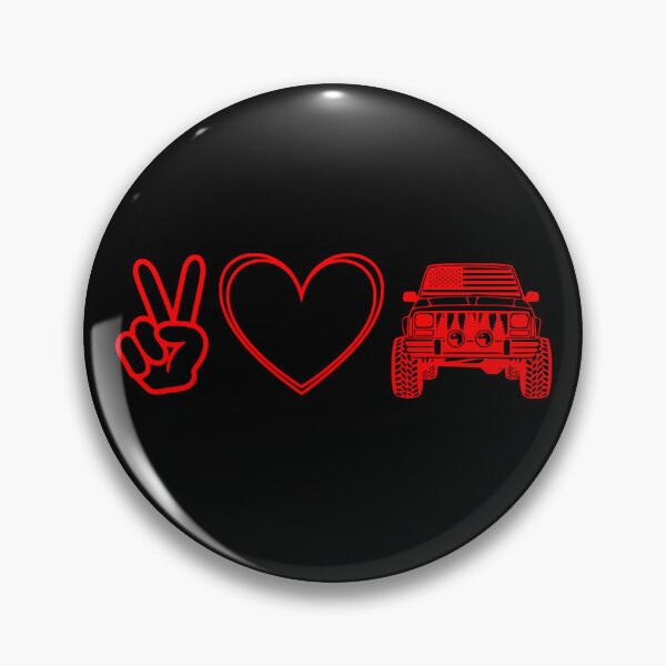 Item preview, Cherokee XJ Peace and Love Red designed and sold by Off-Road-Zone.