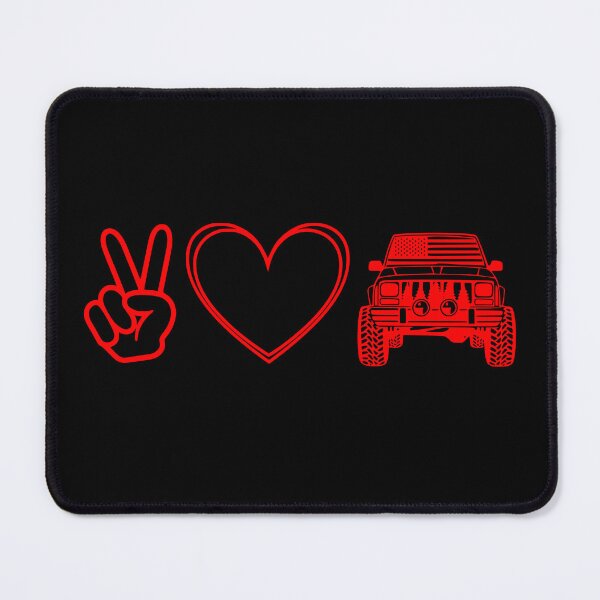Item preview, Cherokee XJ Peace and Love Red designed and sold by Off-Road-Zone.
