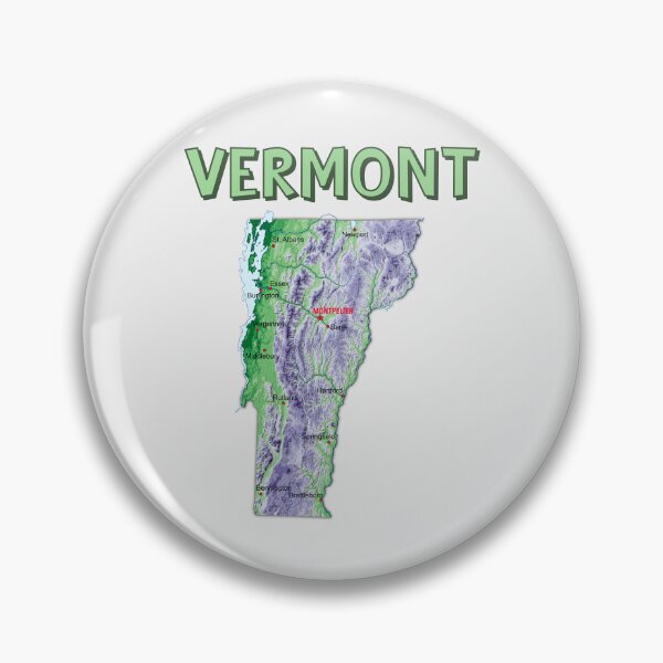 Item preview, Vermont State Map - Green Mountain State Relief Art designed and sold by mashmosh.