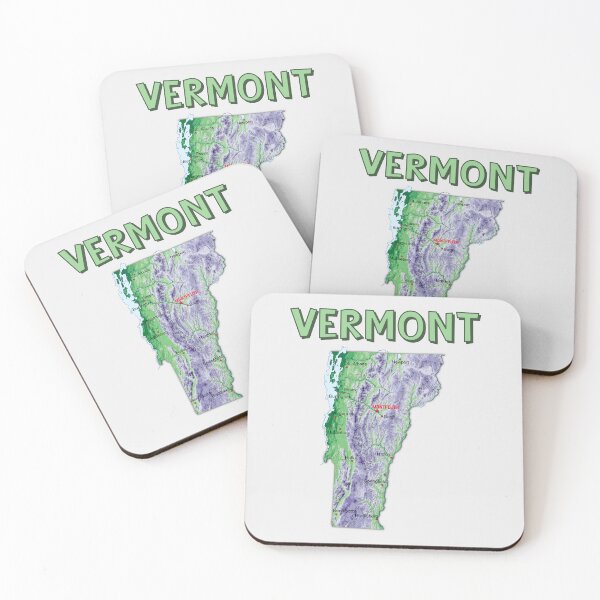 Item preview, Vermont State Map - Green Mountain State Relief Art designed and sold by mashmosh.