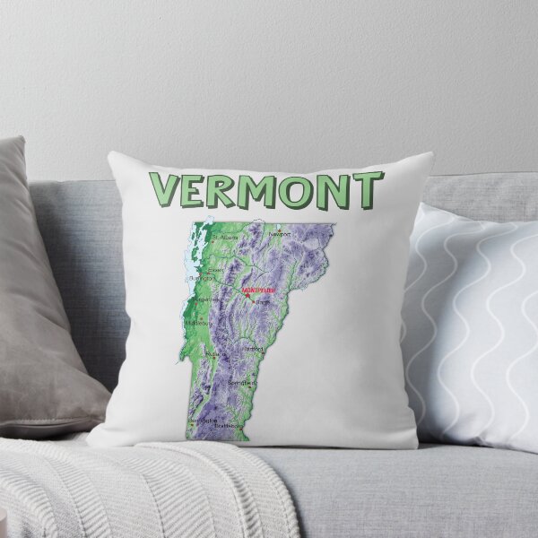 Item preview, Vermont State Map - Green Mountain State Relief Art designed and sold by mashmosh.