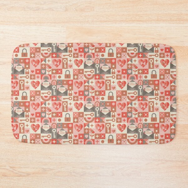 Item preview, Geometric Valentine's Day Pattern: Hearts, Keys, Locks, and Love Letters designed and sold by Chonkibao.