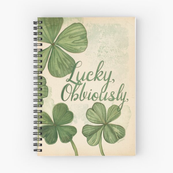 Item preview, Lucky Obviously ironic phrase with vintage clover designed and sold by StormArte.