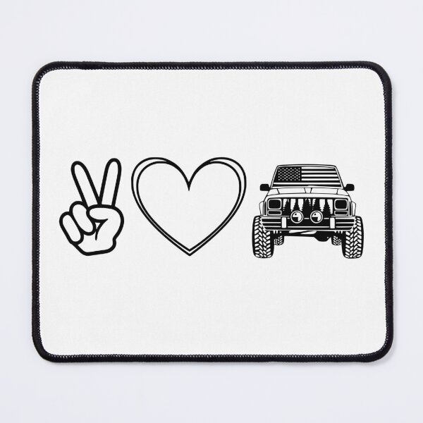 Item preview, Cherokee XJ Peace and Love Black designed and sold by Off-Road-Zone.