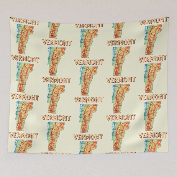 Item preview, Vermont State Topographic Map - Vintage Relief Art designed and sold by mashmosh.