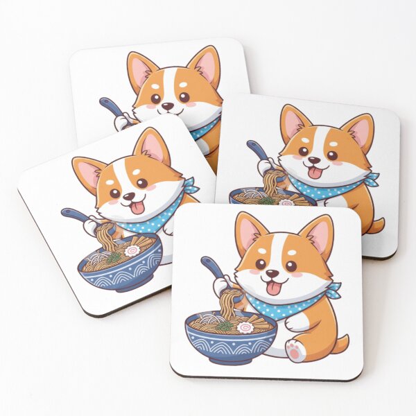Item preview, Corgi enjoying ramen noodles designed and sold by JonysCreativeDesigns.