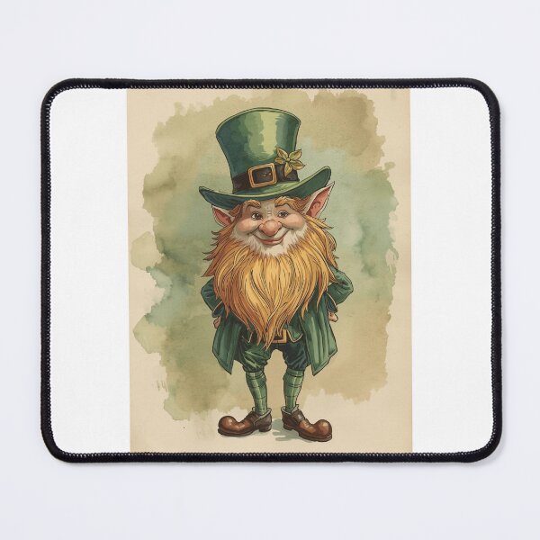 Item preview, Classic Irish leprechaun vintage watercolor illustration designed and sold by StormArte.
