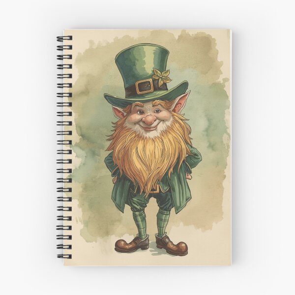 Item preview, Classic Irish leprechaun vintage watercolor illustration designed and sold by StormArte.
