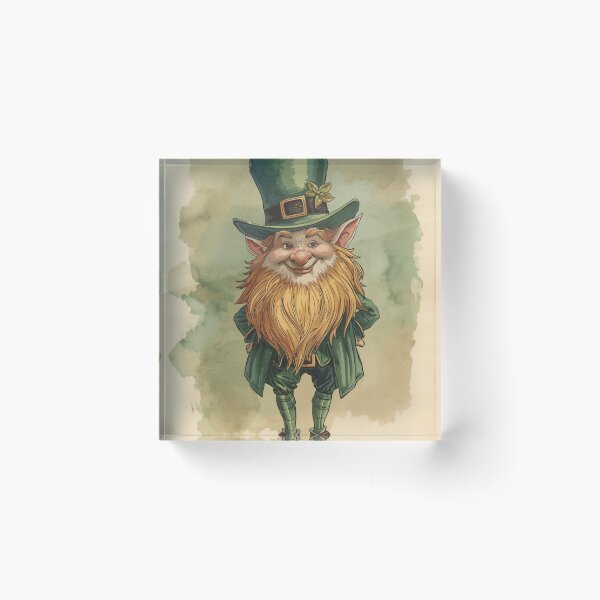Item preview, Classic Irish leprechaun vintage watercolor illustration designed and sold by StormArte.