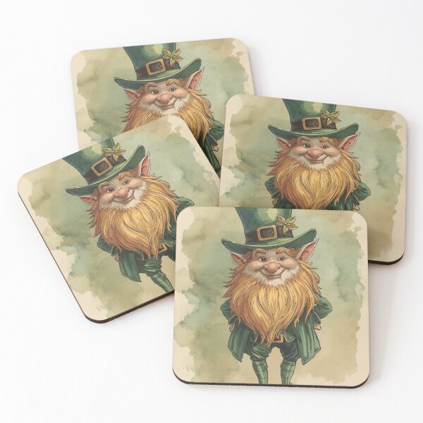 Item preview, Classic Irish leprechaun vintage watercolor illustration designed and sold by StormArte.