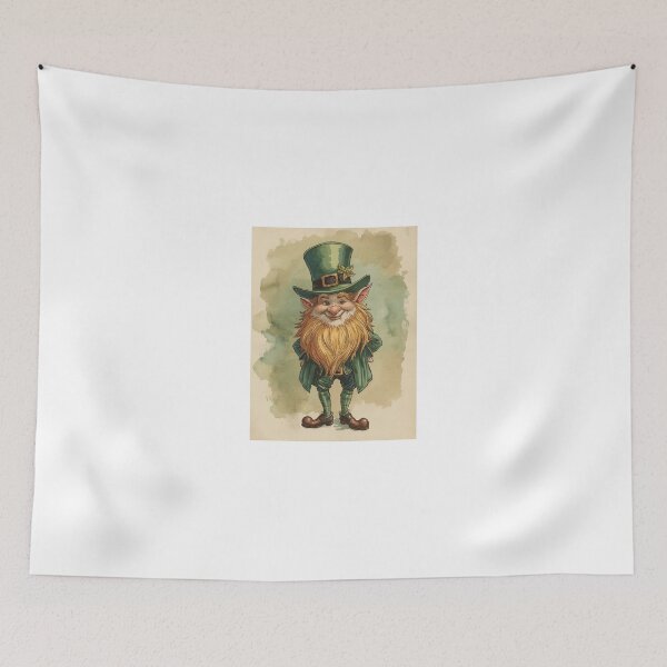 Item preview, Classic Irish leprechaun vintage watercolor illustration designed and sold by StormArte.