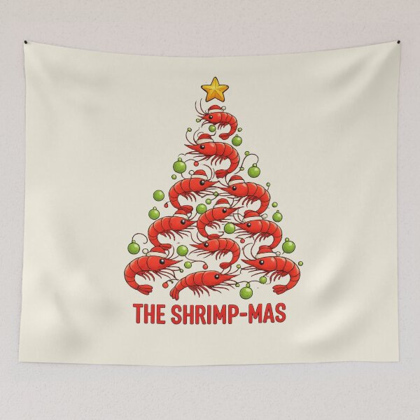 Item preview, Shrimp-mas – Shrimp-Shaped Christmas Tree designed and sold by LuloCreative.