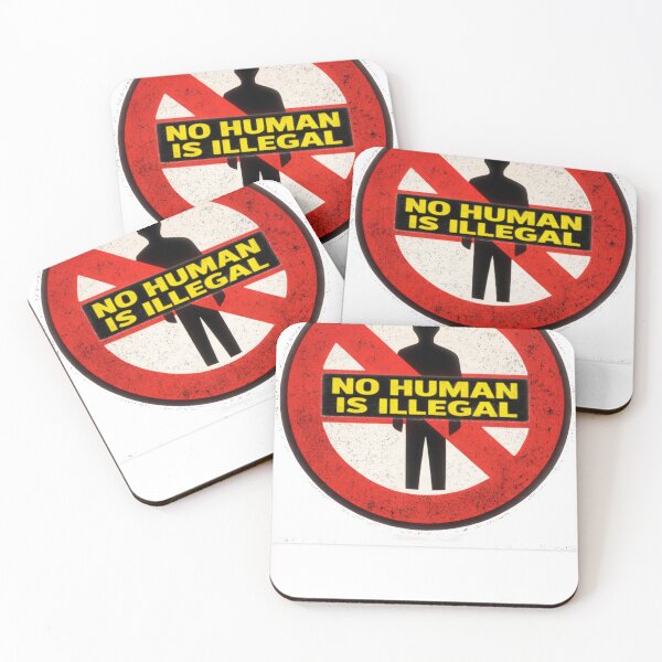 Item preview, No Human Is Illegal – Protest Immigration Rights Sign designed and sold by BoldLineDesign.