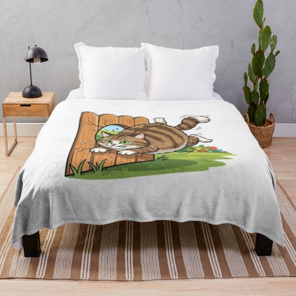 Item preview, The Great Escape: Funny Tabby Cat Pouncing Through Fence designed and sold by sma44.