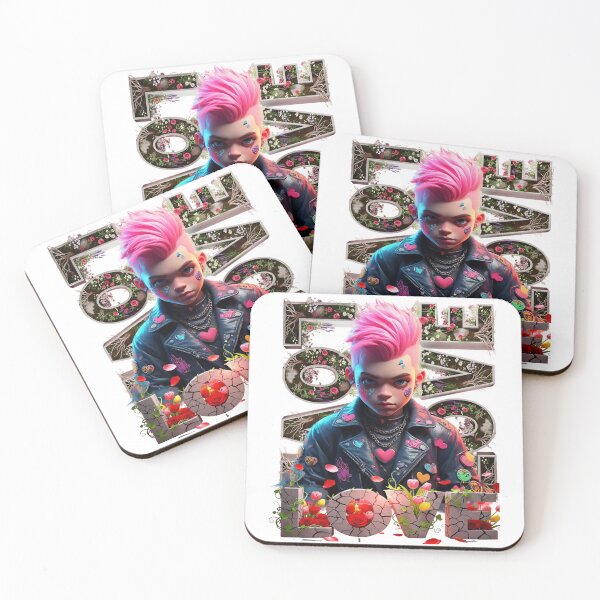 Item preview, Pink Punk Heart: Floral Rebellion Art designed and sold by newvisionart191.