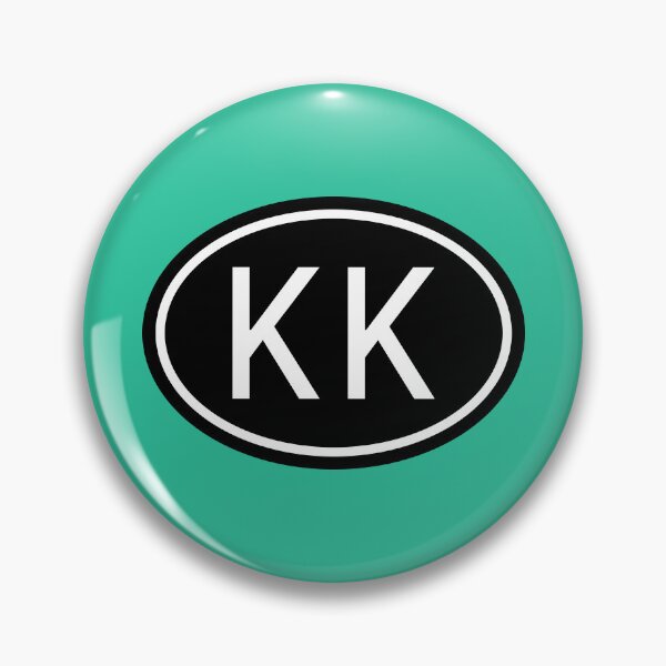Item preview, KK Initials Monogram Oval White Letters designed and sold by Jeallan Designs.