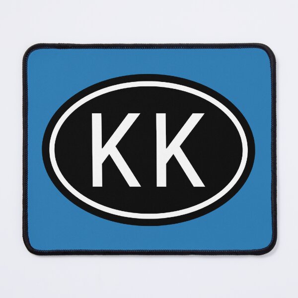 Item preview, KK Initials Monogram Oval White Letters designed and sold by Jeallan Designs.