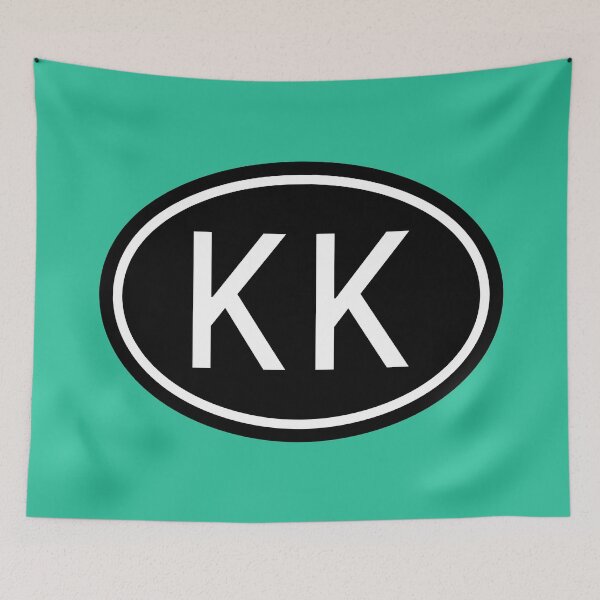 Item preview, KK Initials Monogram Oval White Letters designed and sold by Jeallan Designs.