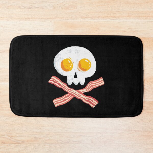 Item preview, Skull with bacon – Funny breakfast skull motif designed and sold by drizzd.