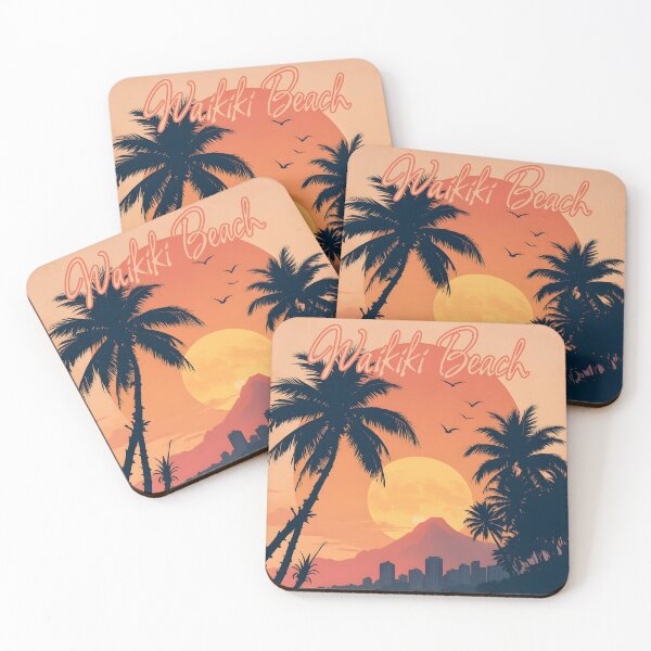 Item preview, Waikiki Beach Sunset Art – Oahu Hawaii designed and sold by wildexperience.