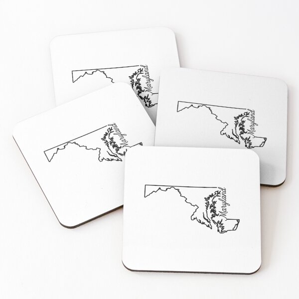 Item preview, Maryland State Outline – Minimal Script Typography Line Art designed and sold by Paper Drip.