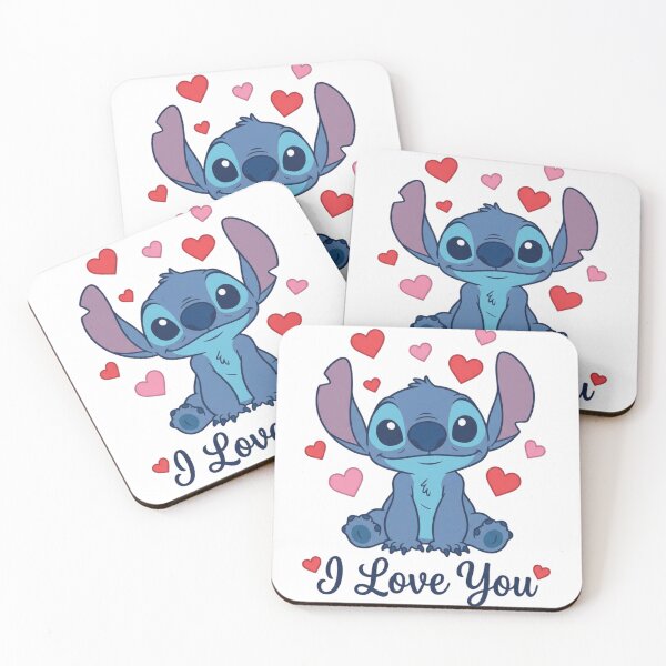 Item preview, I love you, cute stitch with love hearts designed and sold by nicnacc.
