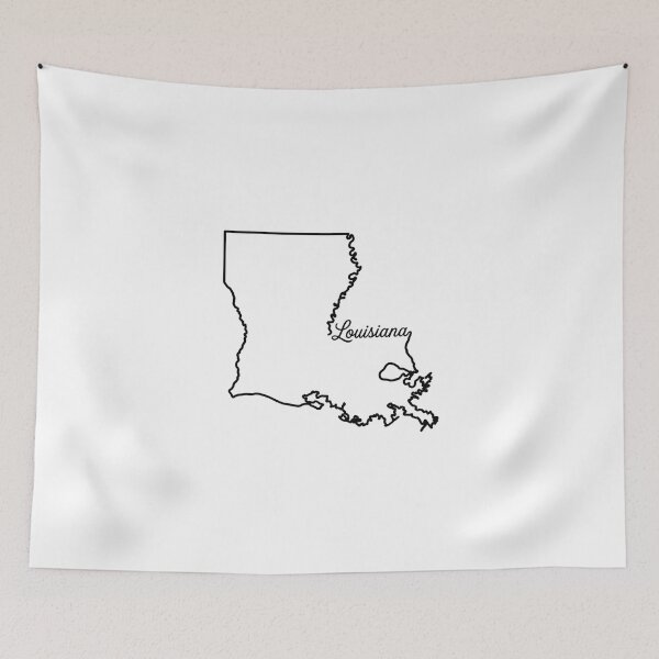 Item preview, Louisiana State Outline – Minimal Script Typography Line Art designed and sold by Paper Drip.