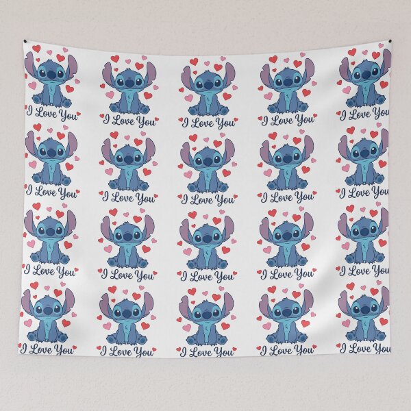 Item preview, I love you, cute stitch with love hearts designed and sold by nicnacc.