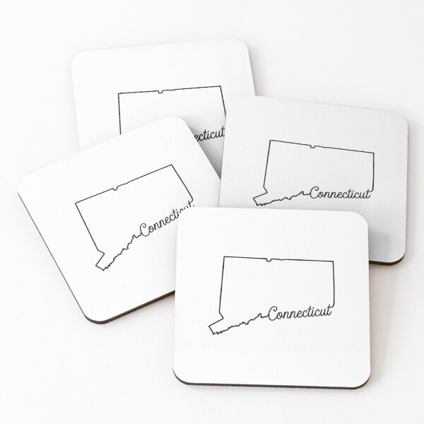 Item preview, Connecticut State Outline – Minimal Script Typography Line Art designed and sold by Paper Drip.