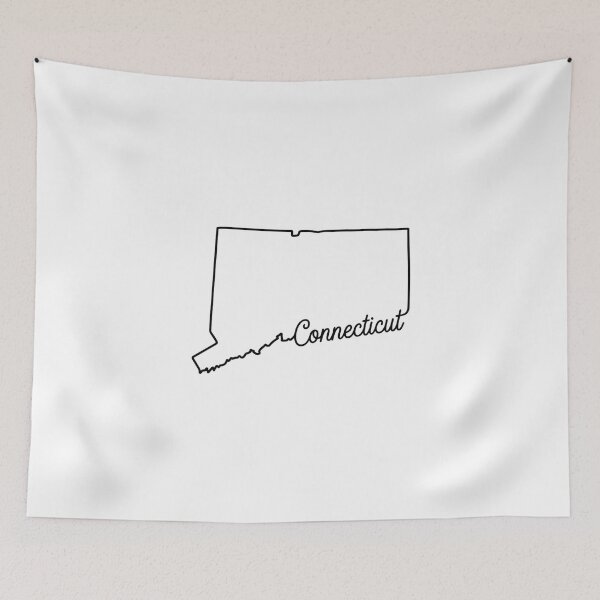 Item preview, Connecticut State Outline – Minimal Script Typography Line Art designed and sold by Paper Drip.