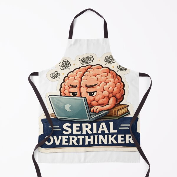 Item preview, Serial Overthinker Sticker – Relatable Anxiety & Humor Illustration designed and sold by MyLakeLife.