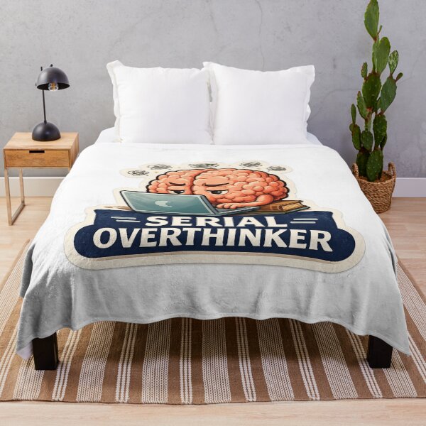 Item preview, Serial Overthinker Sticker – Relatable Anxiety & Humor Illustration designed and sold by MyLakeLife.