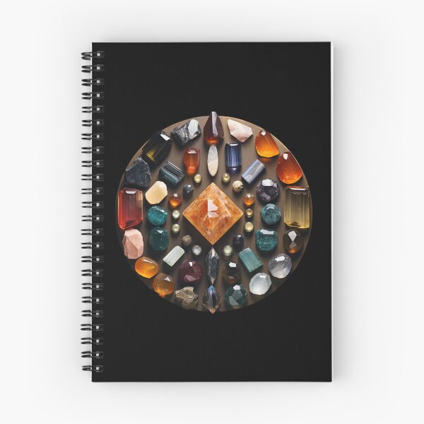 Item preview, gemstones facets in crystal grid mixed mandala designed and sold by EarthenEmbers.