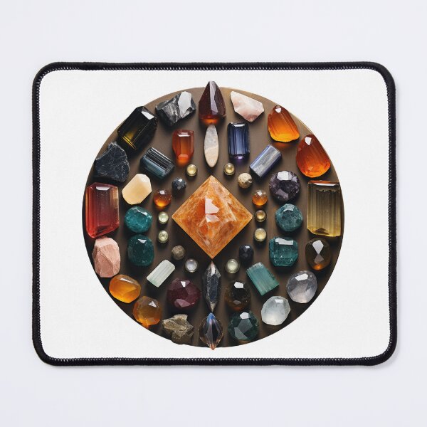 Item preview, gemstones facets in crystal grid mixed mandala designed and sold by EarthenEmbers.
