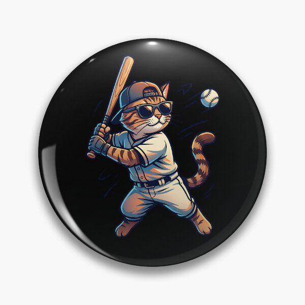 Item preview, Cool cat plays baseball. designed and sold by ReneMM.