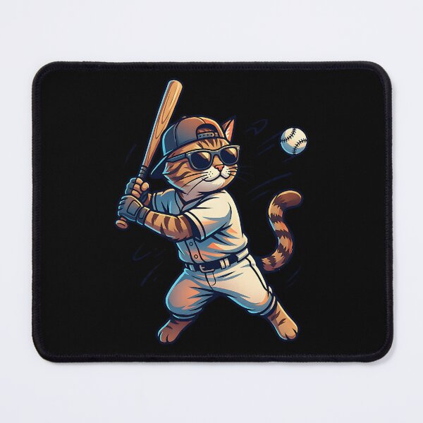 Item preview, Cool cat plays baseball. designed and sold by ReneMM.