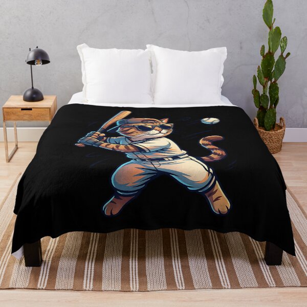 Item preview, Cool cat plays baseball. designed and sold by ReneMM.
