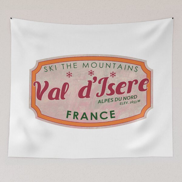 Item preview, Val d’Isère, Alpes du Nord, France, textured skiing badge designed and sold by Wanderful-roads.