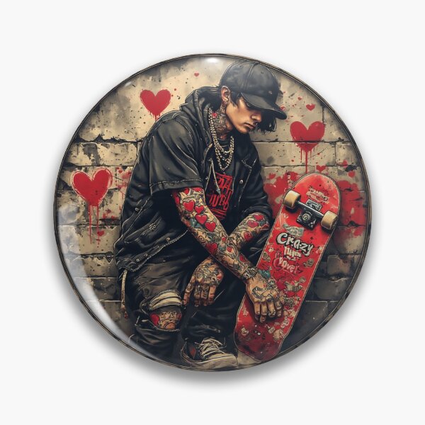 Item preview, Tattooed Skater: Urban Heart Graffiti Art designed and sold by newvisionart191.
