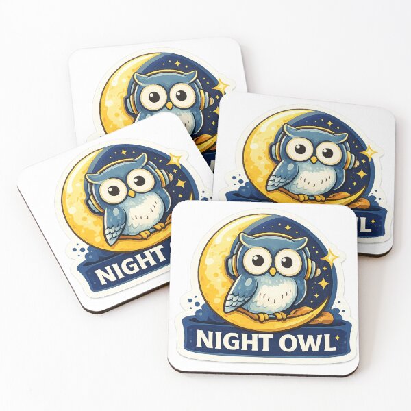 Item preview, Night Owl Sticker – Late Night Thinker & Night Person Illustration designed and sold by MyLakeLife.