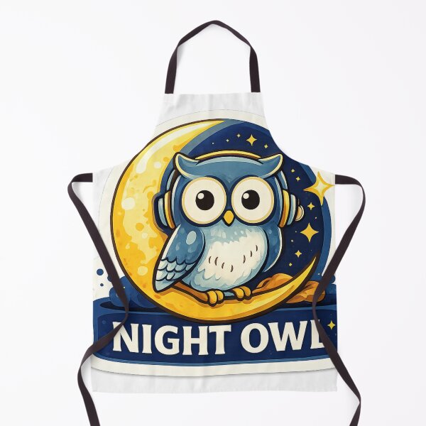 Item preview, Night Owl Sticker – Late Night Thinker & Night Person Illustration designed and sold by MyLakeLife.